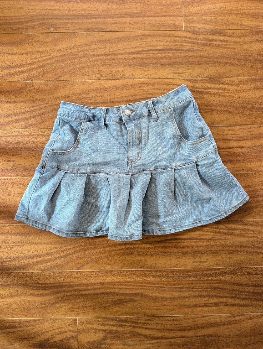 Light Blue Denim Mini Skirt